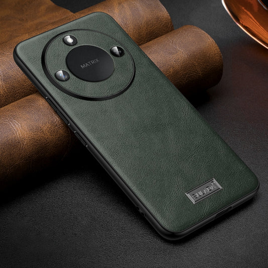 For Honor X60 SULADA Shockproof TPU + Handmade Leather Phone Case(Green) - Honor Cases by SULADA | Online Shopping UK | buy2fix