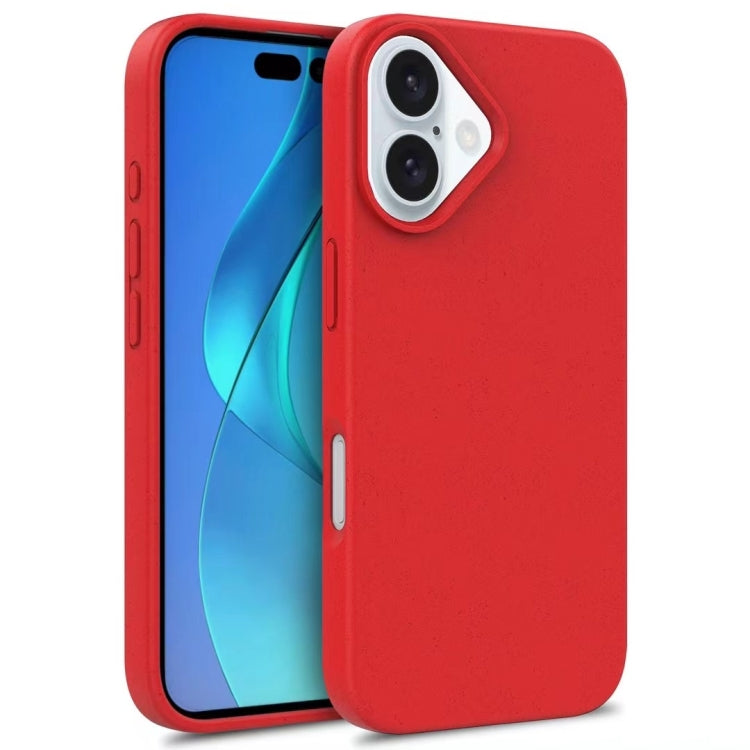 For iPhone 16 Plus Wheat Straw TPU Phone Case(Red) - iPhone 16 Plus Cases by buy2fix | Online Shopping UK | buy2fix