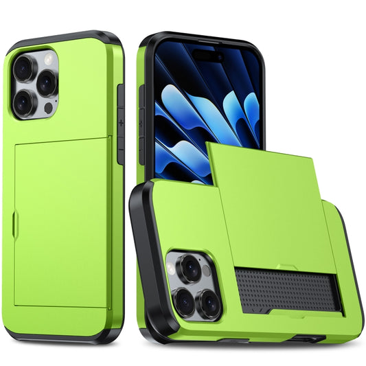 For iPhone 16 Pro Max Shockproof Armor Phone Case with Card Slot(Green) - iPhone 16 Pro Max Cases by buy2fix | Online Shopping UK | buy2fix