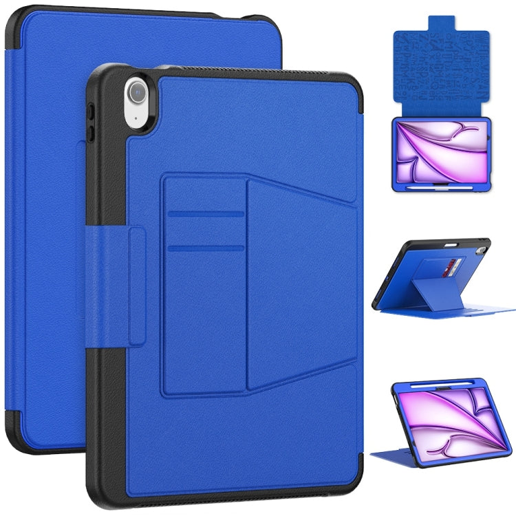 For iPad Air 11 2024 Smart B Magnetic Holder Leather Tablet Case(Blue) - iPad Air 11 2024 Cases by buy2fix | Online Shopping UK | buy2fix