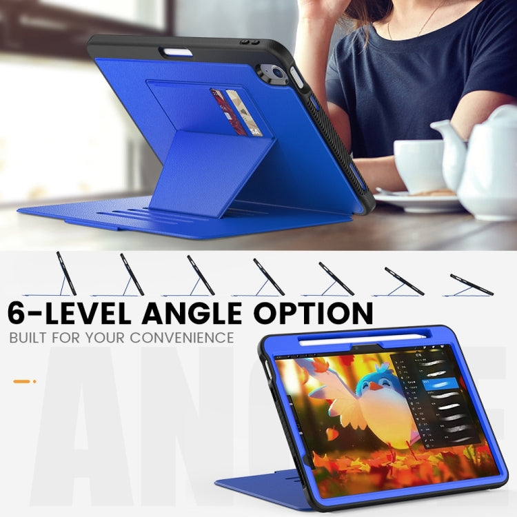 For iPad Air 11 2024 Smart B Magnetic Holder Leather Tablet Case(Blue) - iPad Air 11 2024 Cases by buy2fix | Online Shopping UK | buy2fix