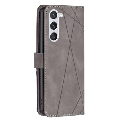 For Samsung Galaxy S25 5G Magnetic Buckle Rhombus Texture Leather Phone Case(Grey) - Galaxy S25 5G Cases by buy2fix | Online Shopping UK | buy2fix