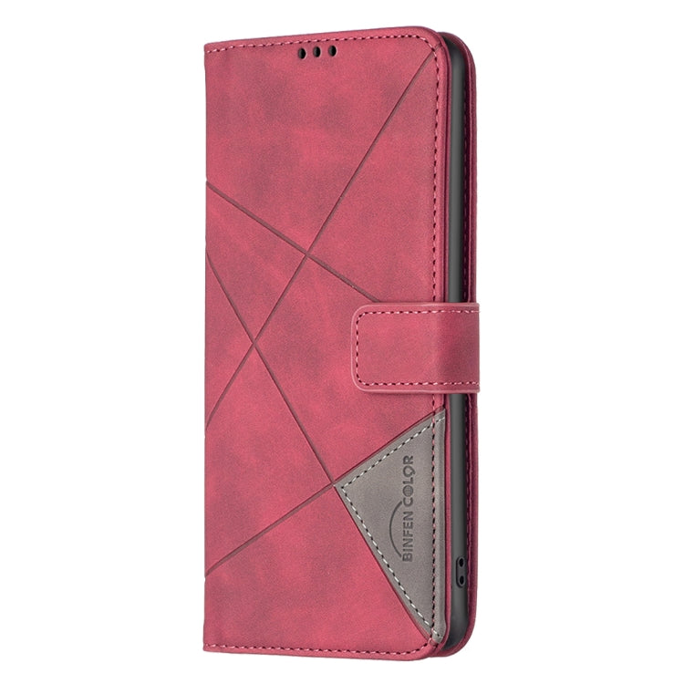 For Samsung Galaxy S25 Ultra 5G Magnetic Buckle Rhombus Texture Leather Phone Case(Red) - Galaxy S25 Ultra 5G Cases by buy2fix | Online Shopping UK | buy2fix