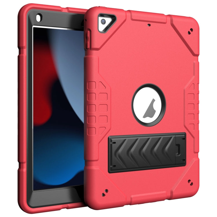 For iPad 10.2 2021 / 2020 / 2019 Armor Holder Silicone Hybrid PC Tablet Case(Red Black) - iPad 10.2 Cases by buy2fix | Online Shopping UK | buy2fix