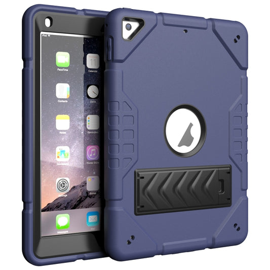 For iPad 9.7 2018 / Air / Air 2 Armor Holder Silicone Hybrid PC Tablet Case(Navy Blue Black) - iPad 9.7 (2018) & (2017) Cases by buy2fix | Online Shopping UK | buy2fix