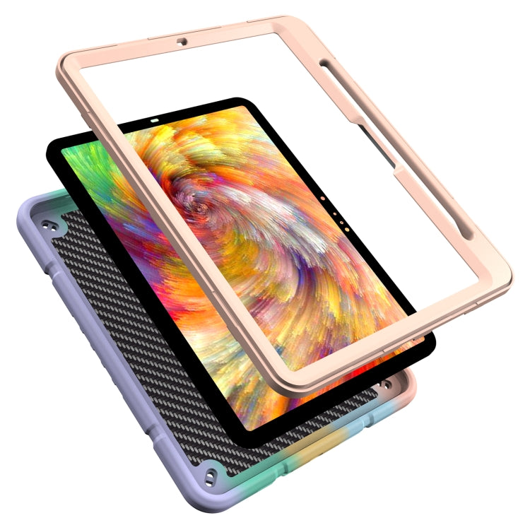 For iPad Pro 11 2024 Armor Holder Silicone Hybrid PC Tablet Case(Gradient Color Gold) - iPad Pro 11 2024 Cases by buy2fix | Online Shopping UK | buy2fix