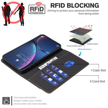 For iPhone 16 Pro Max Color Matching RFID Anti-theft Leather Phone Case(Black) - iPhone 16 Pro Max Cases by buy2fix | Online Shopping UK | buy2fix