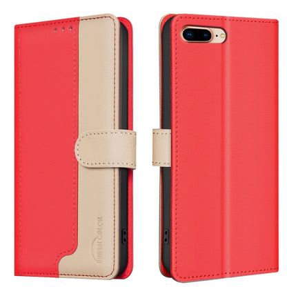 For iPhone SE 2024 Color Matching RFID Anti-theft Leather Phone Case(Red) - More iPhone Cases by buy2fix | Online Shopping UK | buy2fix