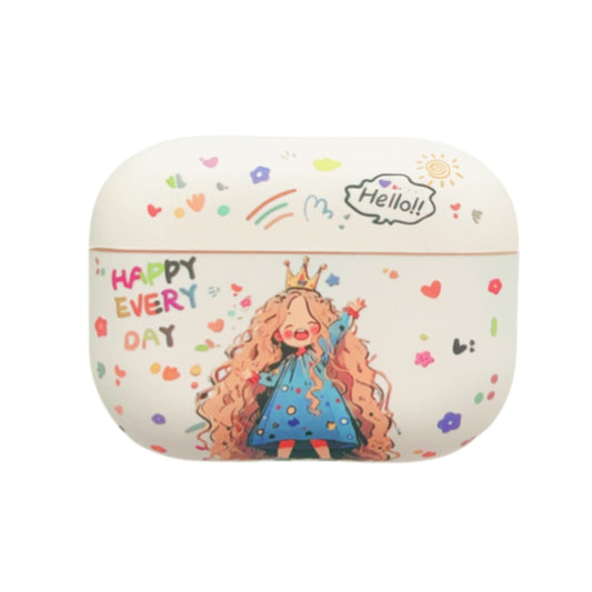 For AirPods Pro Girl Pattern Earbuds Box Frosted TPU Case(Crown) - For AirPods Pro by buy2fix | Online Shopping UK | buy2fix