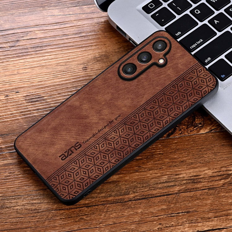 For Samsung Galaxy S24 FE 5G AZNS 3D Embossed Skin Feel Phone Case(Brown) - Galaxy S24 FE 5G Cases by AZNS | Online Shopping UK | buy2fix