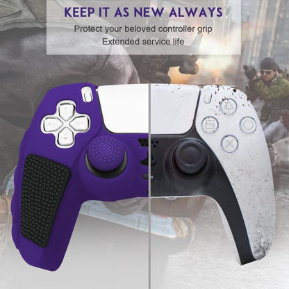 For Sony PS5 Splicing Color Silicone Gamepad Protective Case without Rocker Caps(Purple Black) - Cases by buy2fix | Online Shopping UK | buy2fix