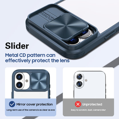 For iPhone 16 Pro Max Sliding Camshield Acrylic Hybrid TPU Phone Case(Navy Blue) - iPhone 16 Pro Max Cases by buy2fix | Online Shopping UK | buy2fix