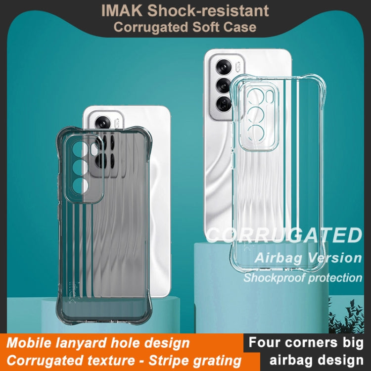 For OPPO Reno12 Global IMAK Corrugated Texture Airbag TPU Phone Case(Transparent) - Reno12 Cases by imak | Online Shopping UK | buy2fix