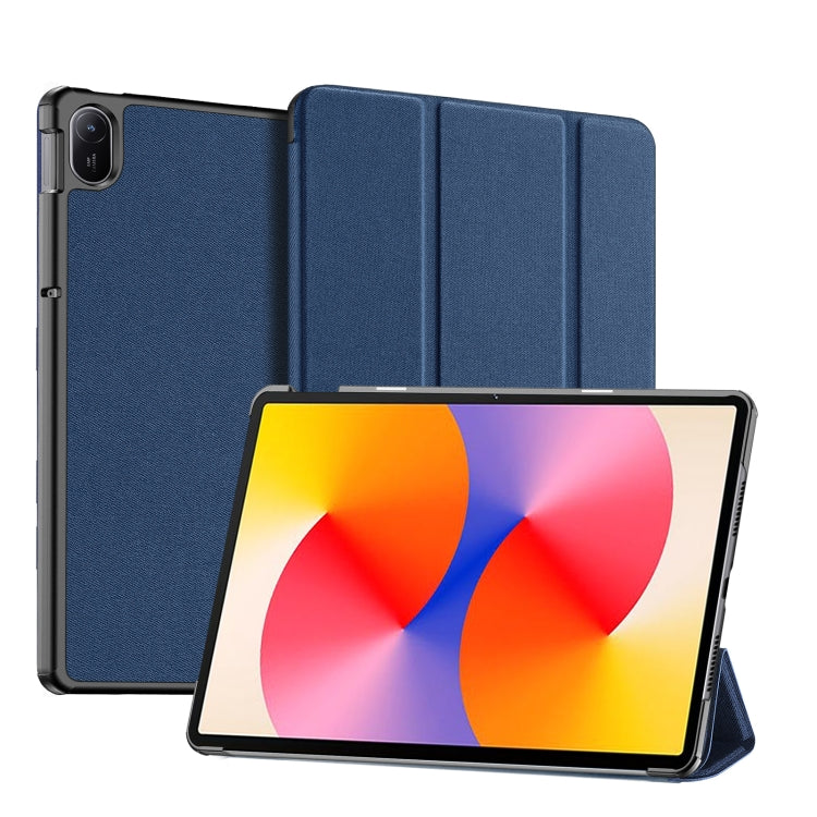 For Huawei MatePad SE 11 2024 DUX DUCIS Domo Series Cloth Texture Magnetic Leather Tablet Case(Blue) - Huawei by DUX DUCIS | Online Shopping UK | buy2fix