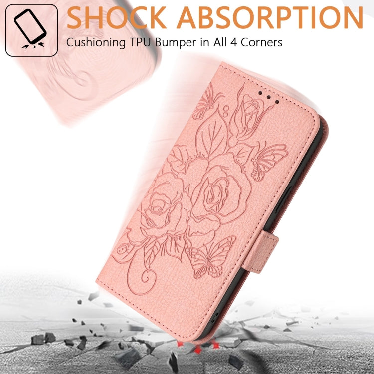 For Blackview A53 Embossed Rose RFID Anti-theft Leather Phone Case(Pink) - More Brand by buy2fix | Online Shopping UK | buy2fix