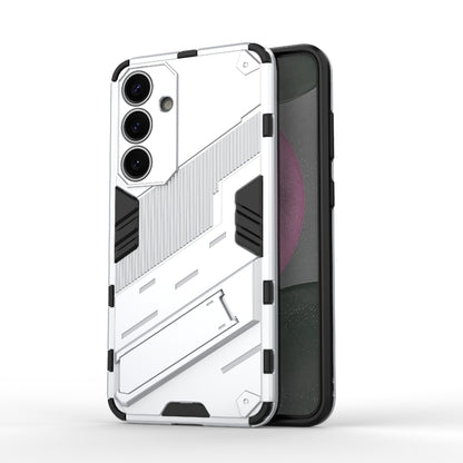 For Samsung Galaxy S25+ 5G Punk Armor 2 in 1 PC + TPU Shockproof Phone Case with Invisible Holder(White) - Galaxy S25+ 5G Cases by buy2fix | Online Shopping UK | buy2fix