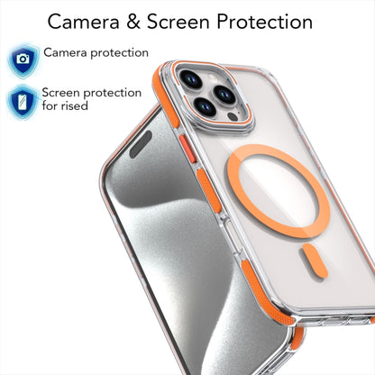 For iPhone 16 Pro Max Dual-Color Clear Acrylic Hybrid TPU Lens Flip Holder MagSafe Phone Case(Yellow) - iPhone 16 Pro Max Cases by buy2fix | Online Shopping UK | buy2fix