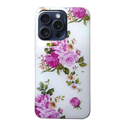 For iPhone 16 Pro Colored Drawing Pattern TPU Phone Case(Rose Flower) - iPhone 16 Pro Cases by buy2fix | Online Shopping UK | buy2fix