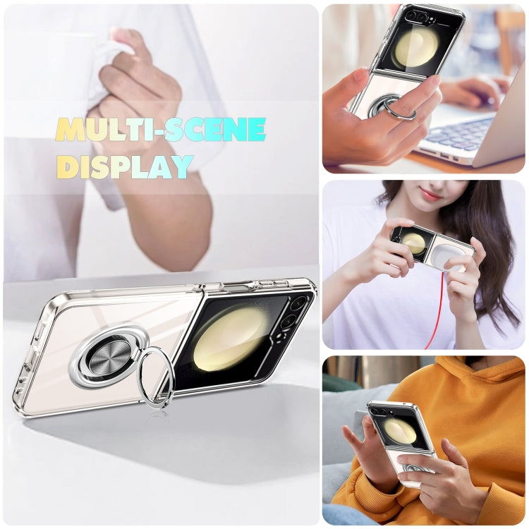 For Samsung Galaxy Z Flip6 5G MagSafe Transparent PC Folding Phone Case with Ring Holder - Galaxy Z Flip6 5G Cases by buy2fix | Online Shopping UK | buy2fix