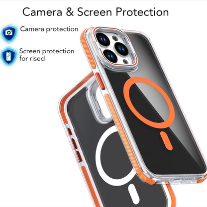 For iPhone 16 Pro Magsafe Dual-Color Transparent Black Lens Holder Phone Case(Gray) - iPhone 16 Pro Cases by buy2fix | Online Shopping UK | buy2fix