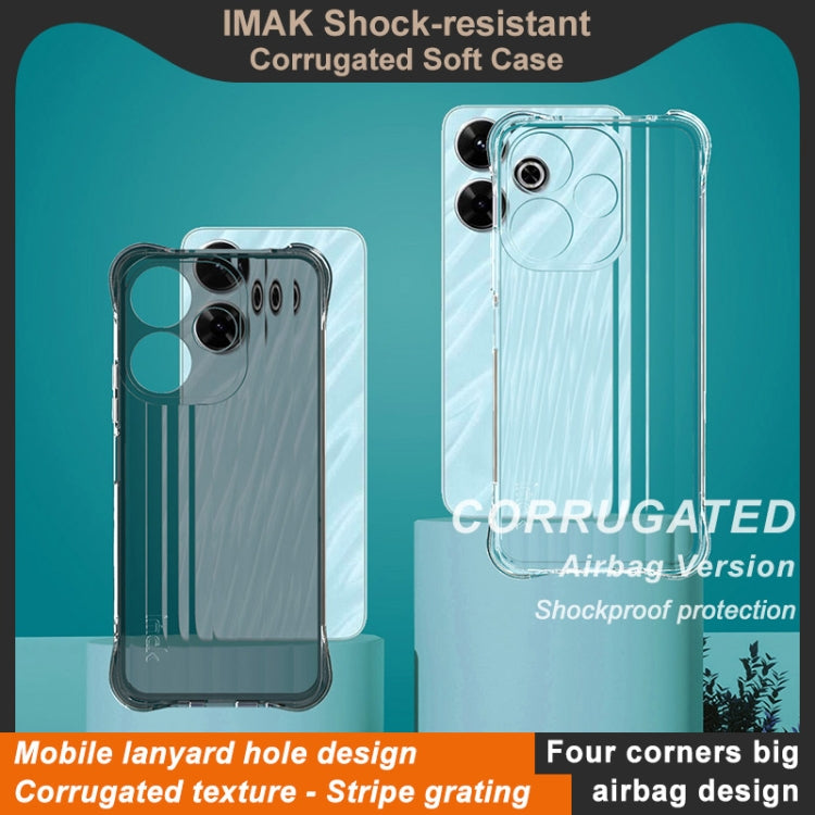 For Redmi 13 4G Global IMAK Corrugated Texture Airbag TPU Phone Case(Transparent) - Xiaomi Cases by imak | Online Shopping UK | buy2fix