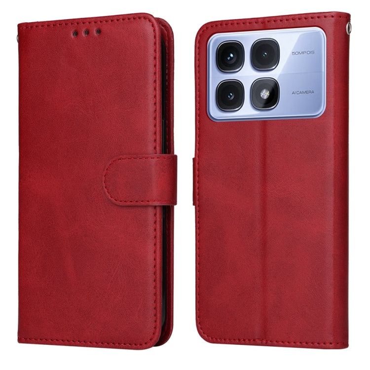 For Redmi K70 Ultra Classic Calf Texture Flip Leather Phone Case(Red) - Xiaomi Cases by buy2fix | Online Shopping UK | buy2fix