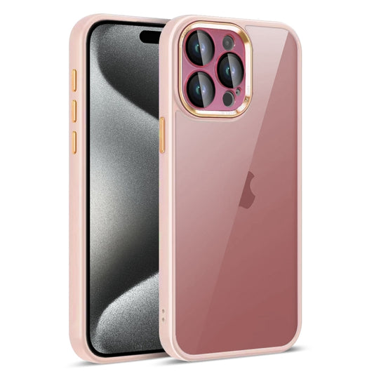 For iPhone 15 Pro Colorful Armor Lens Film Translucent Phone Case(Pink) - iPhone 15 Pro Cases by buy2fix | Online Shopping UK | buy2fix