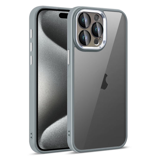 For iPhone 15 Pro Colorful Armor Lens Film Translucent Phone Case(Grey) - iPhone 15 Pro Cases by buy2fix | Online Shopping UK | buy2fix