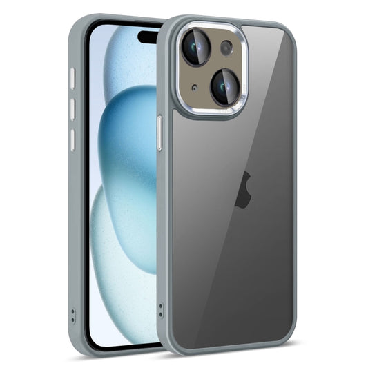 For iPhone 15 Plus Colorful Armor Lens Film Translucent Phone Case(Grey) - iPhone 15 Plus Cases by buy2fix | Online Shopping UK | buy2fix