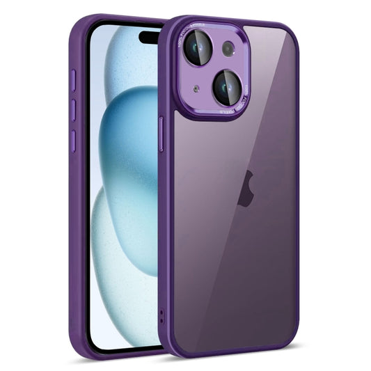 For iPhone 15 Plus Colorful Armor Lens Film Translucent Phone Case(Purple) - iPhone 15 Plus Cases by buy2fix | Online Shopping UK | buy2fix