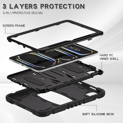 For iPad Pro 11 2024 3-Layer Silicone Hybrid PC Tablet Case(Black) - iPad Pro 11 2024 Cases by buy2fix | Online Shopping UK | buy2fix