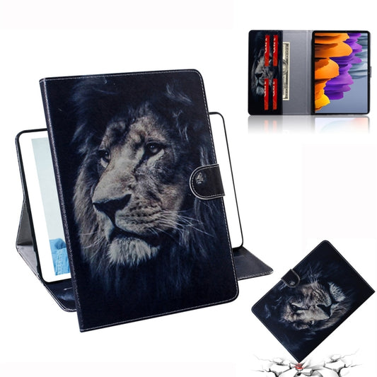 For Samsung Galaxy Tab S7 T870 (2020) 3D Colored Drawing Horizontal Flip Leather Case with Holder & Card Slot & Wallet(Lion) - Other Galaxy Tab PC by buy2fix | Online Shopping UK | buy2fix