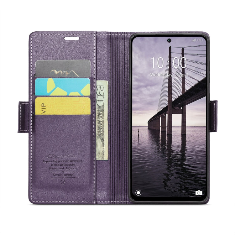 For Redmi 13 CaseMe 023 Butterfly Buckle Litchi Texture RFID Anti-theft Leather Phone Case(Pearly Purple) - Redmi 13 Cases by CaseMe | Online Shopping UK | buy2fix