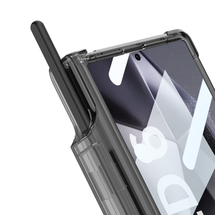 For Samsung Galaxy Z Fold6 GKK Integrated Airbag Hinge Full Coverage Phone Case with Holder / Pen Box, Not Included Pen(Black) - Galaxy Z Fold6 5G Cases by GKK | Online Shopping UK | buy2fix