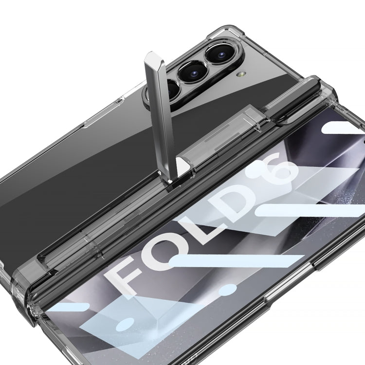 For Samsung Galaxy Z Fold6 GKK Integrated Airbag Hinge Full Coverage Phone Case with Holder / Pen Box, Not Included Pen(Black) - Galaxy Z Fold6 5G Cases by GKK | Online Shopping UK | buy2fix