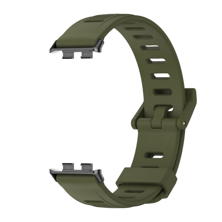 For Honor Band 9 MIJOBS Flat Hole Breathable TPU Watch Band(Army Green Black) - Watch Bands by MIJOBS | Online Shopping UK | buy2fix