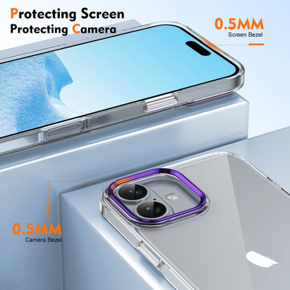 For iPhone 16 Ice Feel HD Transparent PC Full Coverage Phone Case(Purple) - iPhone 16 Cases by buy2fix | Online Shopping UK | buy2fix