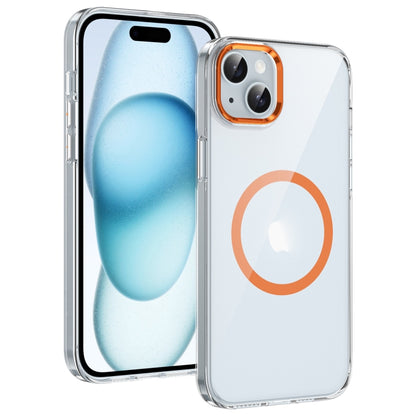 For iPhone 14 Plus / 15 Plus Ice Feel HD Transparent MagSafe PC Full Coverage Phone Case(Orange) - iPhone 14 Plus Cases by buy2fix | Online Shopping UK | buy2fix