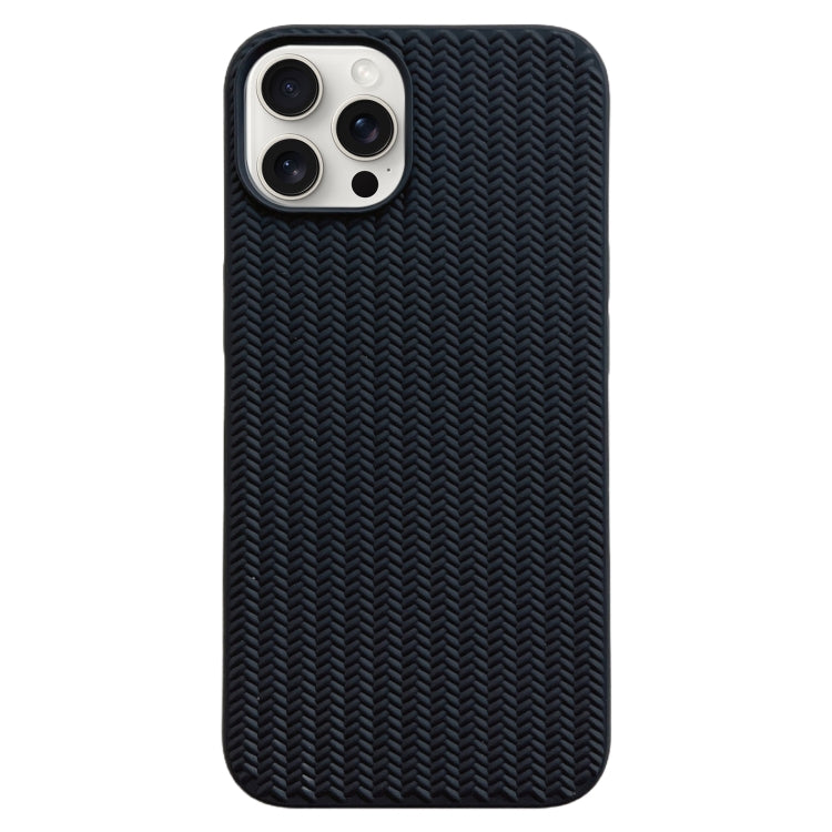 For iPhone 16 Pro Weave Texture TPU Phone Case(Black) - iPhone 16 Pro Cases by buy2fix | Online Shopping UK | buy2fix