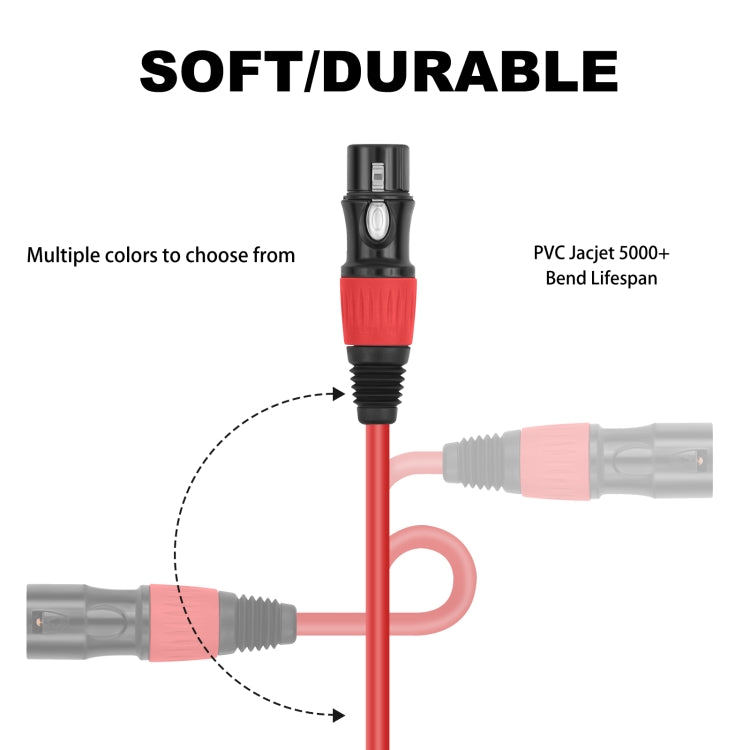 JC1015 XLR 3pin Male to Female Audio Cable, Length:1.8m(Green) - Microphone Audio Cable & Connector by buy2fix | Online Shopping UK | buy2fix