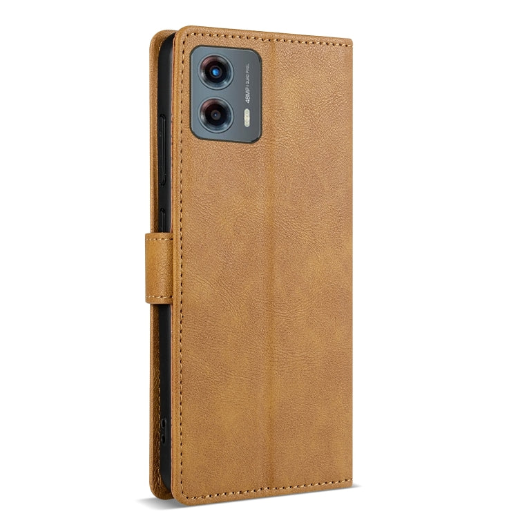 For Motorola Moto G 5G 2024 N.BEKUS CSJ-P1 Solid Color Leather Phone Case(Brown) - Motorola Cases by N.BEKUS | Online Shopping UK | buy2fix