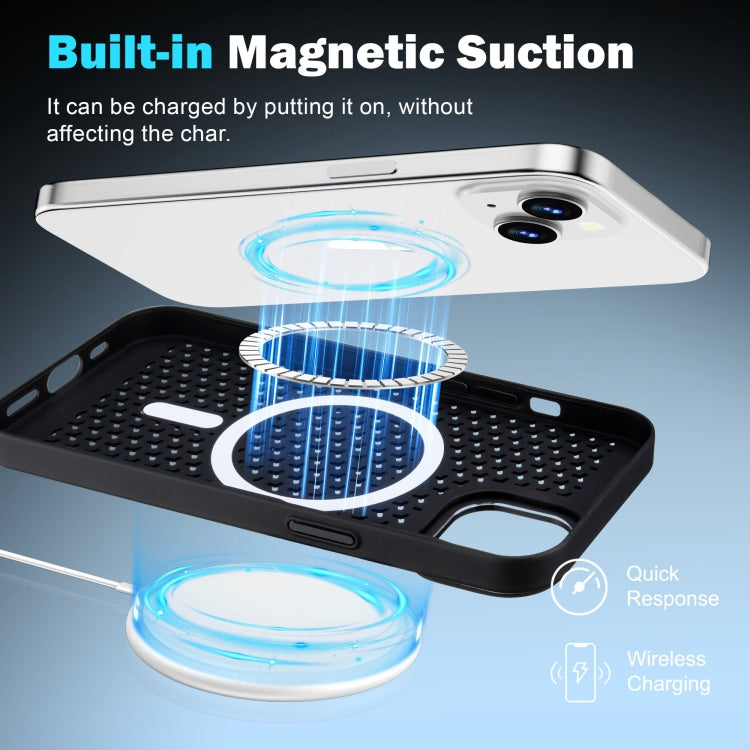 For iPhone 15 Ice Feeling Cooling MagSafe Magnetic Phone Case(Navy Blue) - iPhone 15 Cases by buy2fix | Online Shopping UK | buy2fix