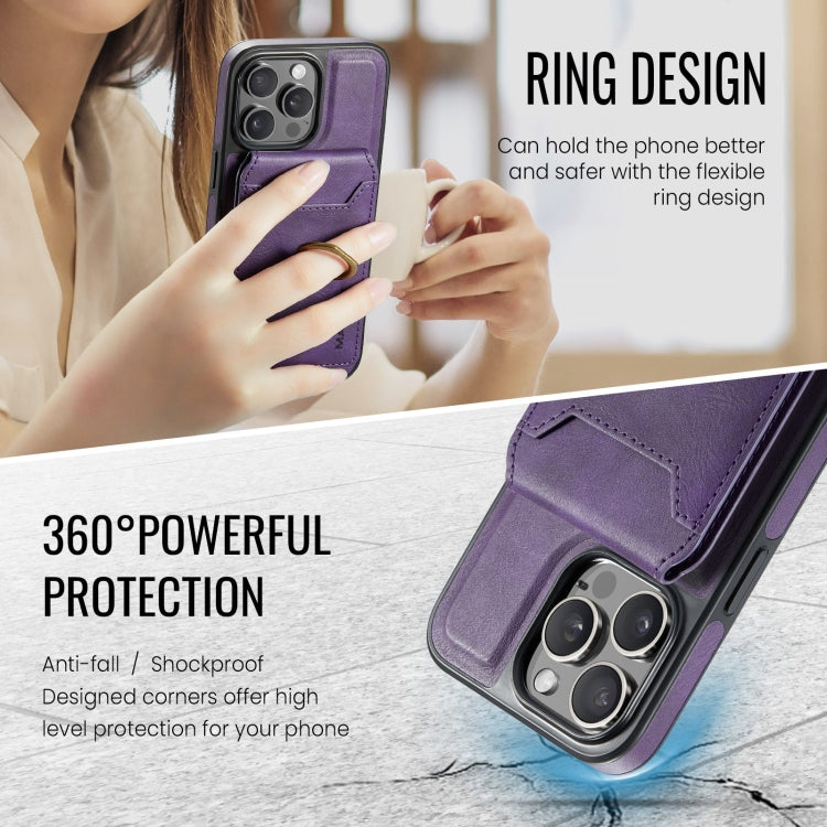 For iPhone 12 Pro Max DG.MING K1 MagSafe Detachable Wallet RFID Back Cover Phone Case(Purple) - iPhone 12 Pro Max Cases by DG.MING | Online Shopping UK | buy2fix