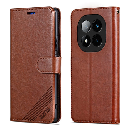 For Redmi Note 14 Pro+ 5G AZNS Sheepskin Texture Flip Leather Phone Case(Brown) - Note 14 Pro+ Cases by AZNS | Online Shopping UK | buy2fix