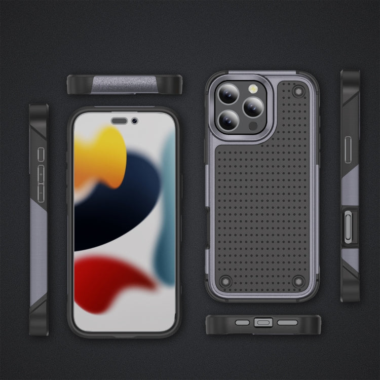 For iPhone 16 Pro PC + TPU Shockproof Protective Phone Case(Grey+Black) - iPhone 16 Pro Cases by buy2fix | Online Shopping UK | buy2fix