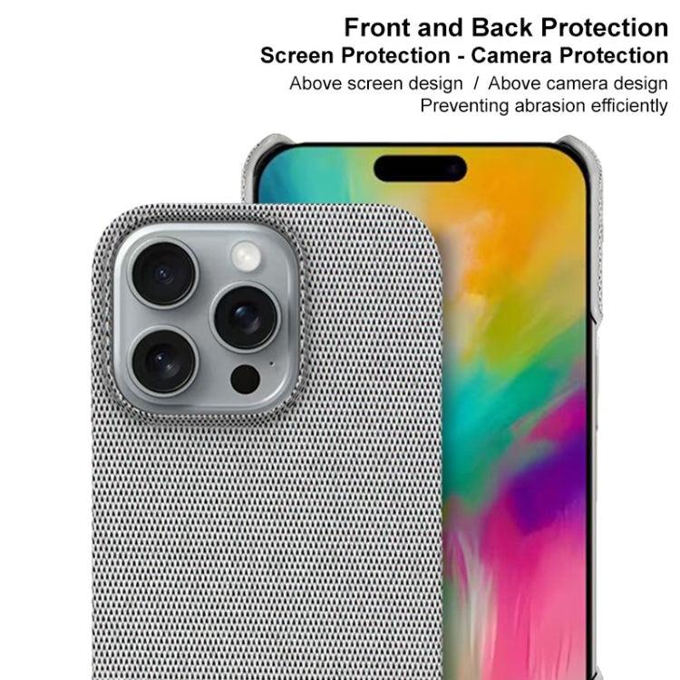 For iPhone 16 Pro imak Ruiyi Series Cloth Texture PU + PC Phone Case(Light Grey) - iPhone 16 Pro Cases by imak | Online Shopping UK | buy2fix