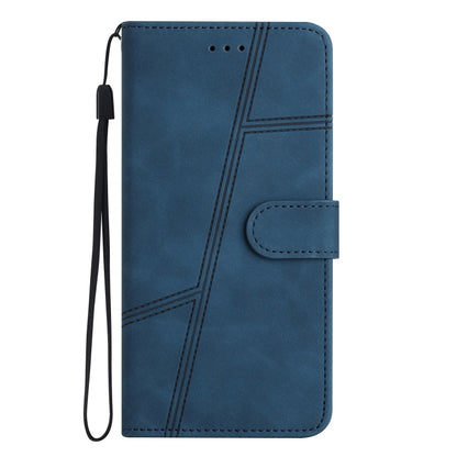 For iPhone 16 Pro Skin-feel Stitching Leather Phone Case(Blue) - iPhone 16 Pro Cases by buy2fix | Online Shopping UK | buy2fix