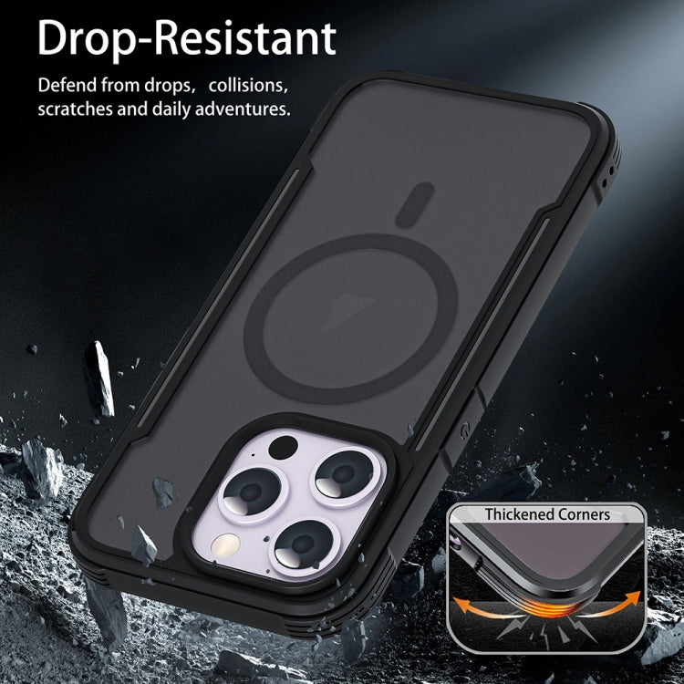 For iPhone 16 Plus Skin Feel Frosted MagSafe Magnetic PC Hybrid TPU Phone Case(Black) - iPhone 16 Plus Cases by buy2fix | Online Shopping UK | buy2fix