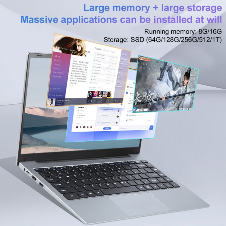 14 inch Windows 11 Laptop, 8GB+512GB, Gen 4th Intel Core i5 CPU, 180 Degree Rotation Axis(Silver) - Others by buy2fix | Online Shopping UK | buy2fix