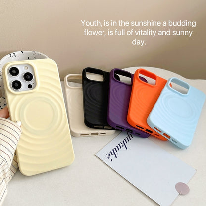 For iPhone 16 Plus Frosted Wave Texture MagSafe Magnetic TPU Phone Case(Orange) - iPhone 16 Plus Cases by buy2fix | Online Shopping UK | buy2fix